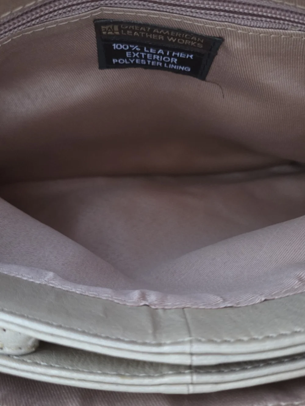 Great American Leather - NEW Shimmery Beige Leather Crossbody Bag Floral Studded - Picture 9 of 13